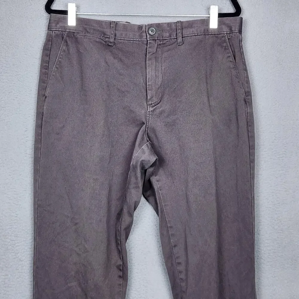 J CREW Pants Mens 34x32 Gray Stretch Chino Flat Front Straight Leg Casual